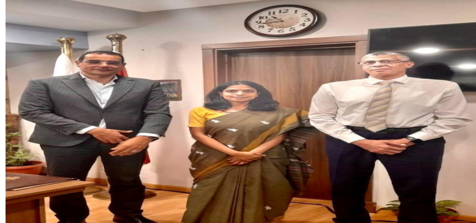 Cd'A Ms C Sushma met Prof Ahmed Abdel Ghaney Morsi, Head of Foreign Students Division, Ministry of Higher Education, Egypt and held discussions on the welfare of Indian students in Egyptian universities (29 April 2025)